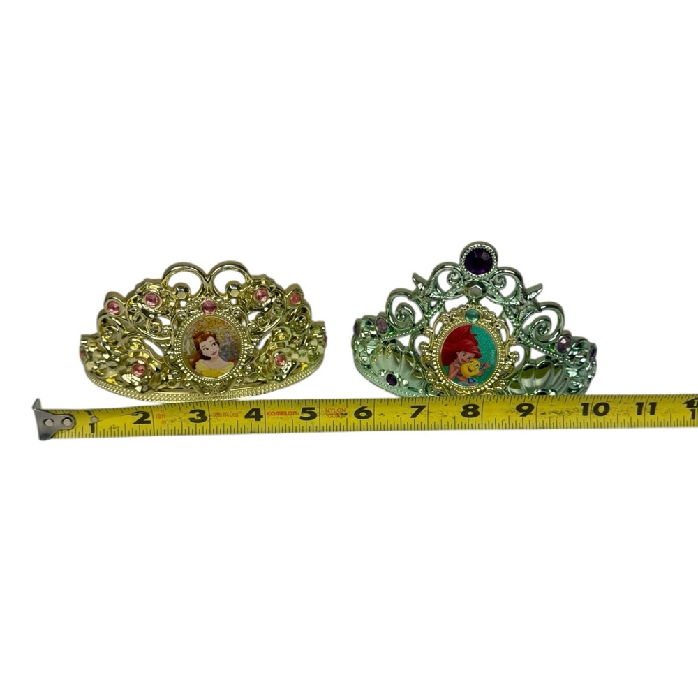 Disney Princess Belle Beauty & The Beast and The Little Mermaid Ariel Tiaras Lot - Picture 5 of 5